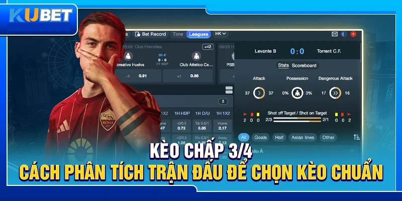 kèo chấp 3/4 Kubet
